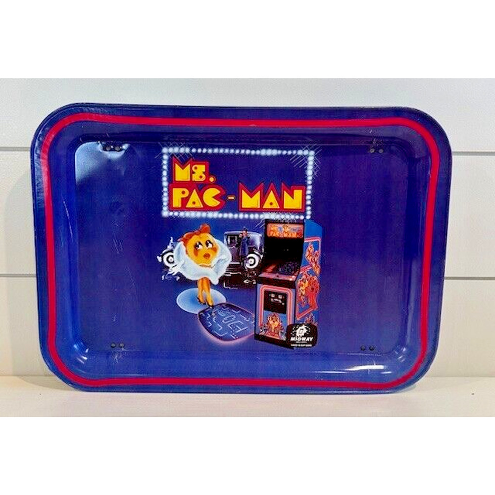 Ms. Pac-Man Midway Metal Lap Tray Vintage 1980's-Exceptional Condition-RARE!